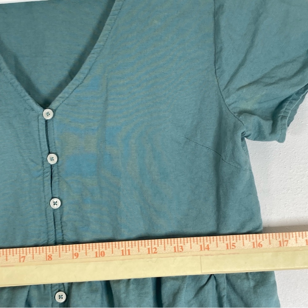 Madewell Mini Dress Babydoll Womens XS Green Alexandra Button Front Cottagecore - Picture 9 of 15